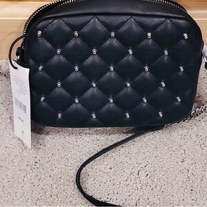 Rebecca MinkoffQuilted Studded Crossbody Bag - Black